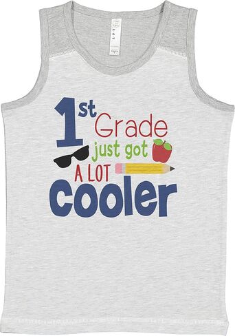 7 ate 9 Apparel Boy's School 1st Grade Cooler Light Grey Contrast Tank Top in Saudi Arabia