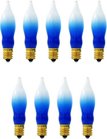 Menorah Bulbs Blue & White Electric Menorah Flame Shaped Replacement Bulbs (9-Pack),4 watts in Saudi Arabia