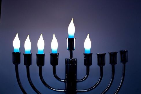 Menorah Bulbs Blue & White Electric Menorah Flame Shaped Replacement Bulbs (9-Pack),4 watts in Saudi Arabia