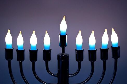Menorah Bulbs Blue & White Electric Menorah Flame Shaped Replacement Bulbs (9-Pack),4 watts in Saudi Arabia