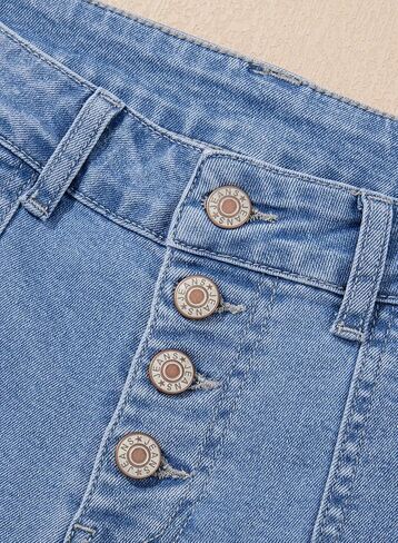 SHEWIN Women's Wide Leg High Waisted Flare Jeans Stretchy Straight Leg Jeans Buttoned Denim Pants with Pockets in Saudi Arabia