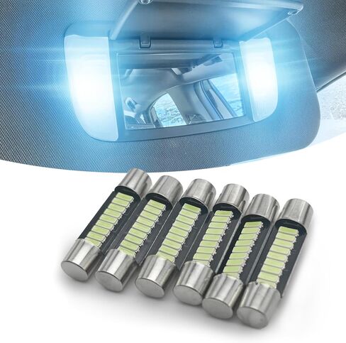 6pcs 29mm 6614f Feverypean LED LED Plbs ، المصابيح الكهربائية للسيارة ، استبدال ضوء 12V للمكياج ، إكسسوارات السيارات مشرقة للغاية 9-SMD 4014 رقائق 6614 6612F مصابيح LED للمركبات (أبيض) in Saudi Arabia
