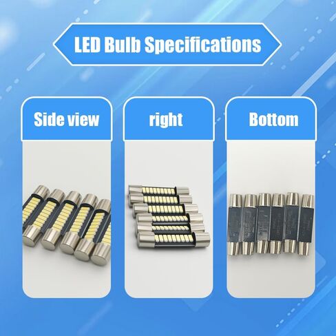 6pcs 29mm 6614f Feverypean LED LED Plbs ، المصابيح الكهربائية للسيارة ، استبدال ضوء 12V للمكياج ، إكسسوارات السيارات مشرقة للغاية 9-SMD 4014 رقائق 6614 6612F مصابيح LED للمركبات (أبيض) in Saudi Arabia