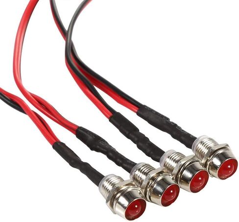 مؤشر مؤشر Keenso LED 12 فولت ، 4pcs 8mm مؤشر مؤشر LED 12 فولت Red Red Dash Dash Light 12V مؤشر LED Automotive Light Red للسيارات شاحنات شاحنات (أحمر) in Saudi Arabia