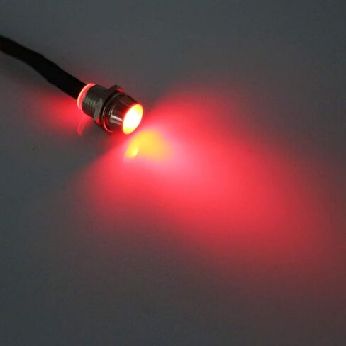 مؤشر مؤشر Keenso LED 12 فولت ، 4pcs 8mm مؤشر مؤشر LED 12 فولت Red Red Dash Dash Light 12V مؤشر LED Automotive Light Red للسيارات شاحنات شاحنات (أحمر) in Saudi Arabia