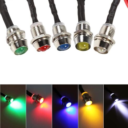 مؤشر مؤشر Keenso LED 12 فولت ، 4pcs 8mm مؤشر مؤشر LED 12 فولت Red Red Dash Dash Light 12V مؤشر LED Automotive Light Red للسيارات شاحنات شاحنات (أحمر) in Saudi Arabia