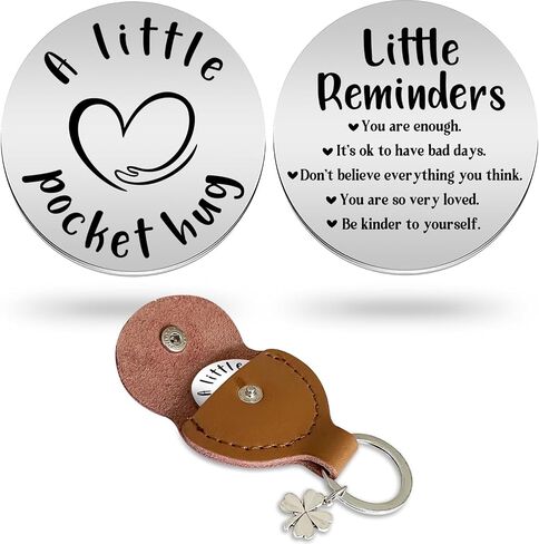 Advivio Funny Pocket Hug Token Stainless Steel Double Sided Pocket Hug Token, for Women Coworker Birthday Christmas Gifts in Kuwait