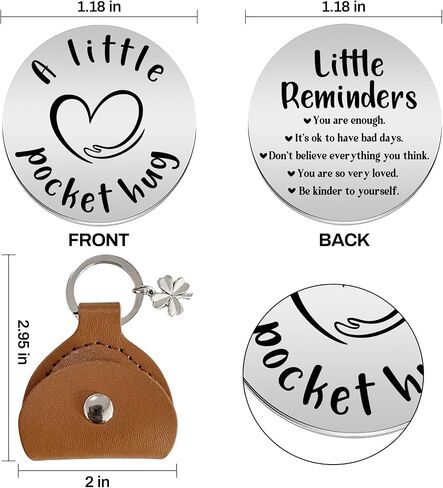 Advivio Funny Pocket Hug Token Stainless Steel Double Sided Pocket Hug Token, for Women Coworker Birthday Christmas Gifts in Kuwait