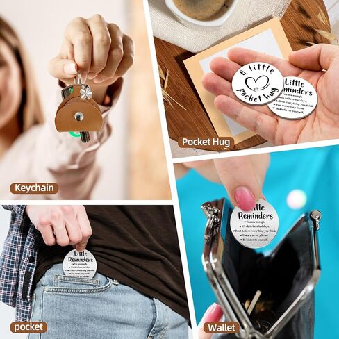 Advivio Funny Pocket Hug Token Stainless Steel Double Sided Pocket Hug Token, for Women Coworker Birthday Christmas Gifts in Kuwait