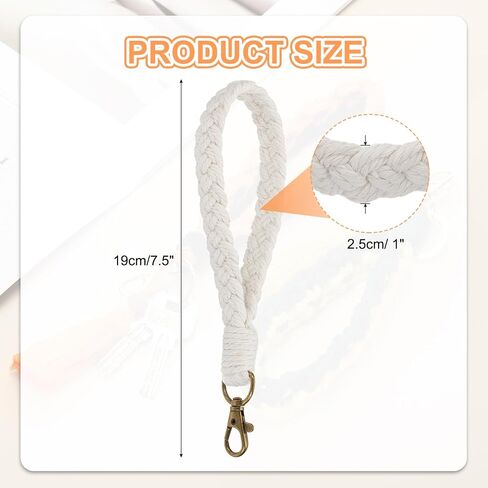 PATIKIL Boho Handmade Bracelet Keychain, Soft Macrame Keychain Braided Wristlet Strap for Gym in Saudi Arabia
