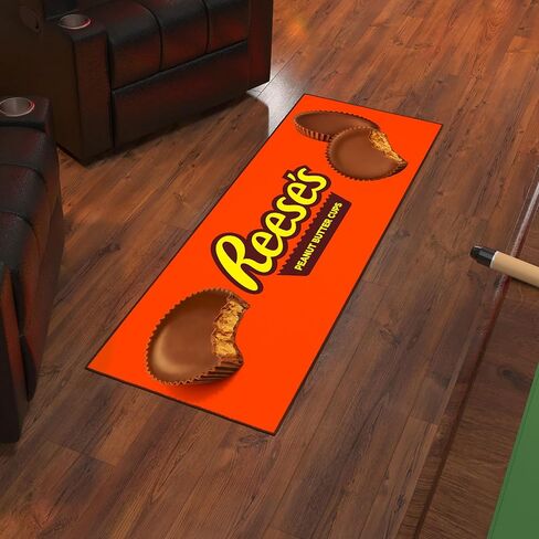 Ottomanson Reeses Logo Non-Slip Rubberback 2x5 Runner Rugs لغرفة المعيشة ، ديكور كهف ، عداء في الردهة ، سجادة غرفة نوم ، عداء المطبخ ، 20 "× 59" ، برتقالي in Kuwait