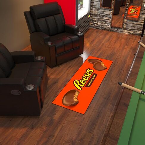 Ottomanson Reeses Logo Non-Slip Rubberback 2x5 Runner Rugs لغرفة المعيشة ، ديكور كهف ، عداء في الردهة ، سجادة غرفة نوم ، عداء المطبخ ، 20 "× 59" ، برتقالي in Kuwait