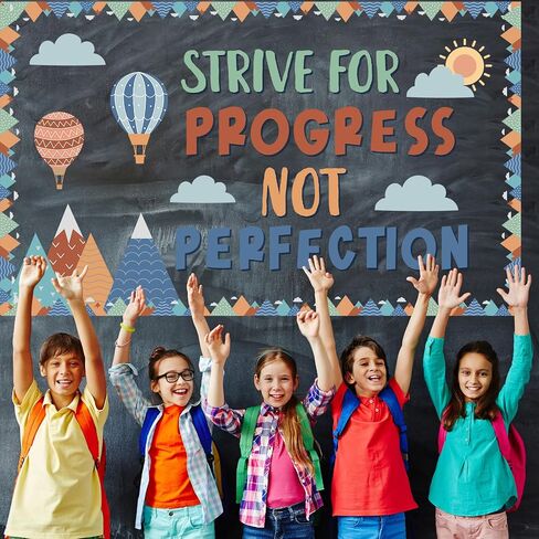 gisgfim Building Blocks Bulletin Board Set Classroom Decoration Building Healthy Habits Cutouts Trim Bulletin Board Boarders for Elementary Classroom Back to School Chalkboard Wall Decoration Supplies in Kuwait