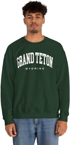Grand Teton Wyoming Adult Unisex Crewneck Sweatshirt in Saudi Arabia