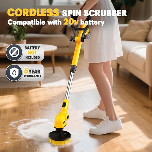 4 Packs Replacement Brush Heads for Mellif Spin Scrubber, 2-Pack 4.5’’ & 2-Pack 5.6’’ Hard Bristle Brush, Multi-Surface Cleaning, Easy Installation in Kuwait