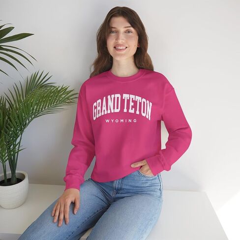 Grand Teton Wyoming Adult Unisex Crewneck Sweatshirt in Saudi Arabia