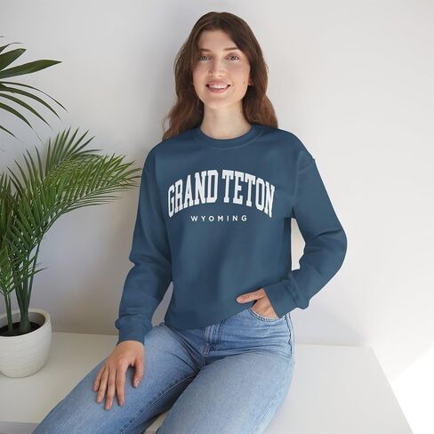 Grand Teton Wyoming Adult Unisex Crewneck Sweatshirt in Saudi Arabia