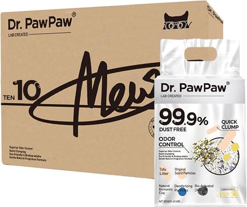 Tofu Cat Litter, Dr. PawPaw Clumping Cat Litter, Natural Tofu Scent 4.5 lb, Dust-Free Keep Kitty Tidy, Superior Odor Control Keep Step Fresh in Saudi Arabia