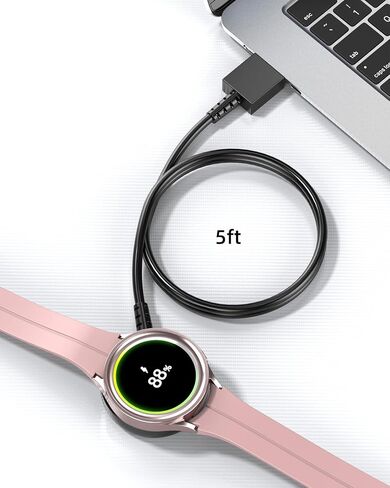 تمت ترقيته لشاحن ساعة Samsung متوافق مع ساعة Galaxy Watch 7/6/6 Classic/5/5 Pro/4/4 Classic/3/Active Ultra/FE Galaxy Watch شاحن USB مغناطيسي لاسلكي لساعة Samsung Galaxy Watch-3.3ft in Kuwait