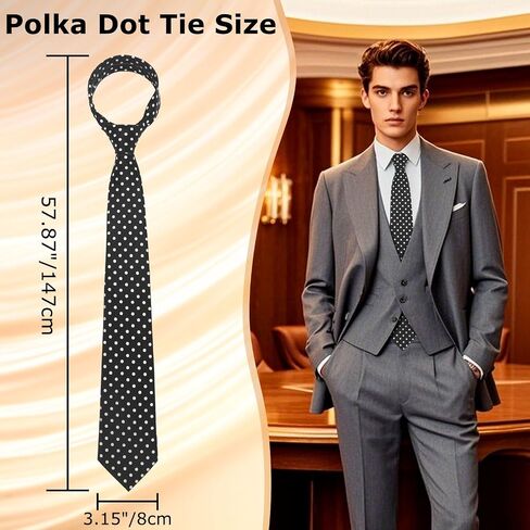 Polka Dot Ties for Men, 3.15" Classic Mens Necktie for Casual Business Daily Party Graduation Banquet Leisure Prom in Saudi Arabia