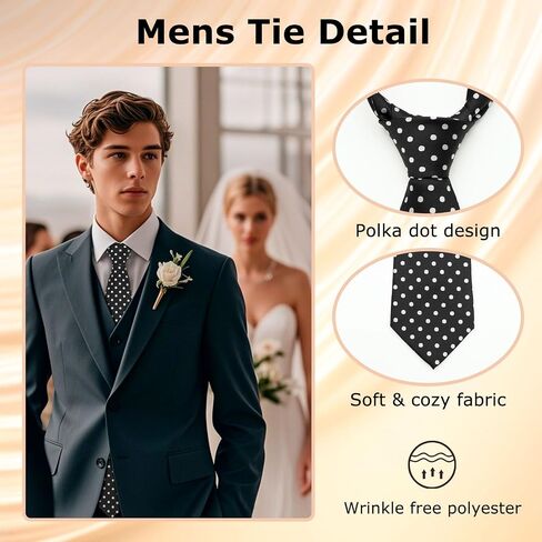 Polka Dot Ties for Men, 3.15" Classic Mens Necktie for Casual Business Daily Party Graduation Banquet Leisure Prom in Saudi Arabia