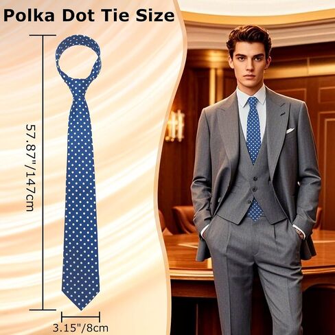Polka Dot Ties for Men, 3.15" Classic Mens Necktie for Casual Business Daily Party Graduation Banquet Leisure Prom in Kuwait
