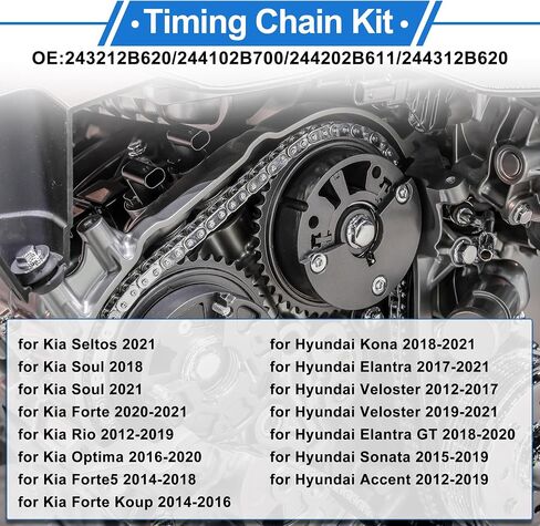 مجموعة سلسلة توقيت المحرك 1 مجموعة لهجة Hyundai Elantra Veloster Sonata لـ Kia Soul Forte Rio Optima 1.6L 243212B620/244102B700/244202B611/244312B620 in Saudi Arabia