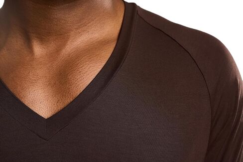 Mr. Davis Men's Bamboo Viscose Traditional Cut V Neck - Stylish Undershirts with Stretch Fabric for a 3 Pack in Kuwait