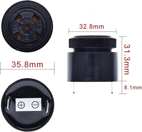 QSI-3610 80dB Active piezoelectric Buzzer 12V 24V Alarm Buzzer 36X32mm Waterproofing in Saudi Arabia