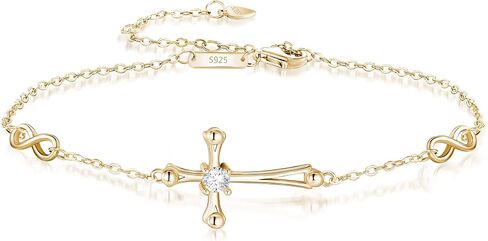 EVER FAITH Cross Bracelet 925 Silver Cross Infinity Charm Adjustable Link Religious Jewelry Gift for Women in Saudi Arabia