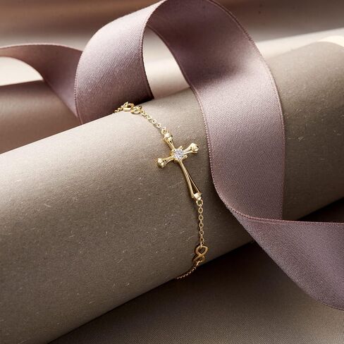 EVER FAITH Cross Bracelet 925 Silver Cross Infinity Charm Adjustable Link Religious Jewelry Gift for Women in Saudi Arabia