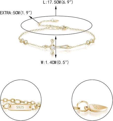 EVER FAITH Cross Bracelet 925 Silver Cross Infinity Charm Adjustable Link Religious Jewelry Gift for Women in Saudi Arabia