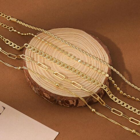 حزمة سوار ذهبية للنساء ، أساور مقبولة الذهب 14K مطلي بالذهب العصري عازف السوار المليء بالخرز in Kuwait