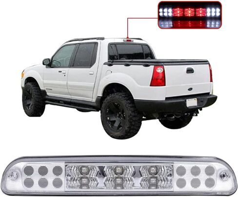 Rear High Mount Stop Brake Lights LED Third Brake Cargo Light Fit For Ford 1993-2016 For Mazda 1994-2008 Third Rear Cab Roof Center Tail Cargo Lamp Chrome+Red Lens in Saudi Arabia