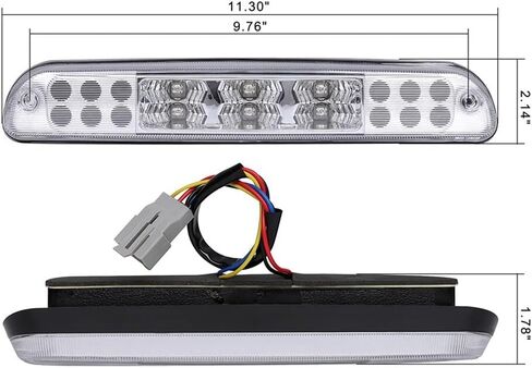 Rear High Mount Stop Brake Lights LED Third Brake Cargo Light Fit For Ford 1993-2016 For Mazda 1994-2008 Third Rear Cab Roof Center Tail Cargo Lamp Chrome+Red Lens in Saudi Arabia