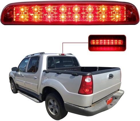 Rear High Mount Stop Brake Lights LED Third Brake Cargo Light Fit For Ford 1993-2016 For Mazda 1994-2008 Third Rear Cab Roof Center Tail Cargo Lamp Chrome+Red Lens in Saudi Arabia