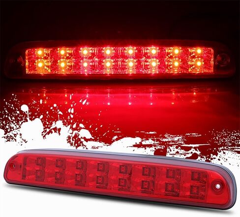 مصابيح فرامل التوقف عالية الجبل الخلفية LED LED ثالث فرامل ضوء البضائع ملائمة لفورد 1993-2016 ل MAZDA 1994-2008 ثالث خلفي CAB ROOP CENTER مصباح الشحن الذيل الكروم+الأحمر in Saudi Arabia