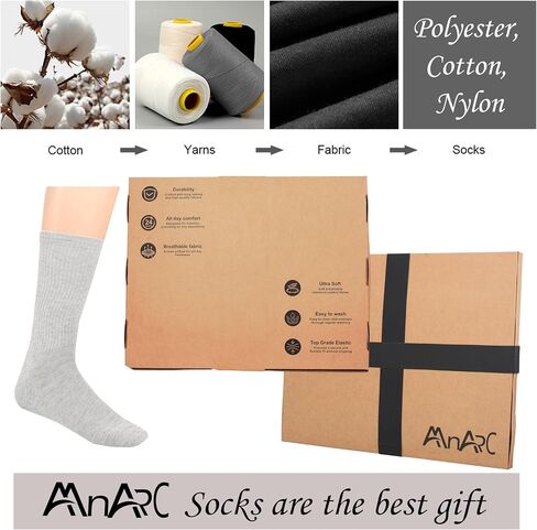 Men Cotton Crew Socks Soft Comfortable Thin And Breathable on Top Durable Double Layer Cushioned Reinforced Sole. in Saudi Arabia
