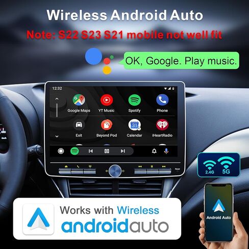 Android Car Stereo Radio for Dodge Ram 1500 2500 3500 2013-2018 with Wireless Carplay Wireless Android Auto, 8 Core 9 Inch Touchscreen Head Unit with Bluetooth/WiFi/DPS/EQ Backup Camera(2+32G) in Kuwait