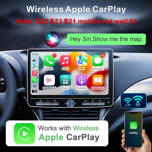 Android Car Stereo Radio for Dodge Ram 1500 2500 3500 2013-2018 with Wireless Carplay Wireless Android Auto, 8 Core 9 Inch Touchscreen Head Unit with Bluetooth/WiFi/DPS/EQ Backup Camera(2+32G) in Kuwait