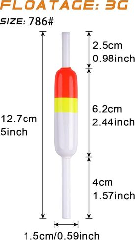 Fishing Floats and Bobbers,10PCS Wood Slip Bobbers Spring Oval Stick Slip Floats for Crappie Trout Panish Bass Fishing in Kuwait