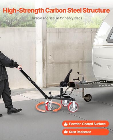 VEVOR Trailer Dolly, 3500lbs Tongue Weight Capacity, 18 inch and 22 inch Height Adjustable Trailer Dolly, with 2 inch Hitch Ball, Adjustable Handle Length, 8-inch Swivel Wheels, for Moving RV Trailer in Saudi Arabia