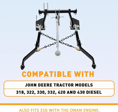 Kojem Cat-1 3 Point Hitch Kit متوافق مع John Deere Tractor Models 318 322 330 332 420 430 Diesel 316 مع Hook Treever Hook Onan Engine Hook in Saudi Arabia