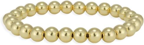14K Gold Filled Stretchy Bead Bracelet 7mm, Tarnish Free Jewelry, Perfect Layering Bracelet, Gift Idea for Woman in Kuwait