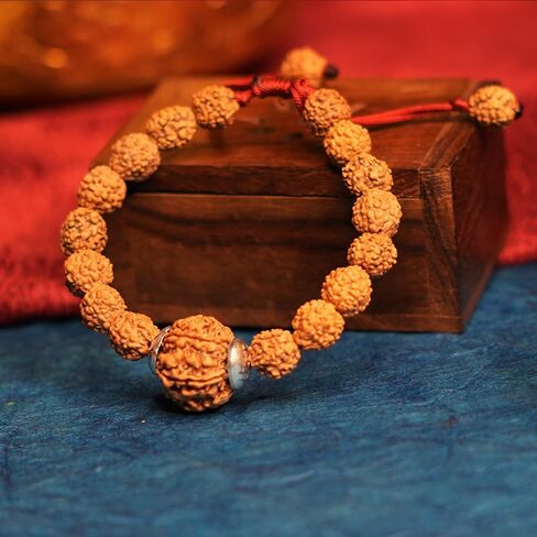 7 Mukhi Rudraksha Bracelet for Men and Women | Lakshmi Bracelet | Original Lab Certified Nepal Rudraksha Educating People About Rudraksha for Over 20 Years, M, Natural Product, No Gemstone in Saudi Arabia