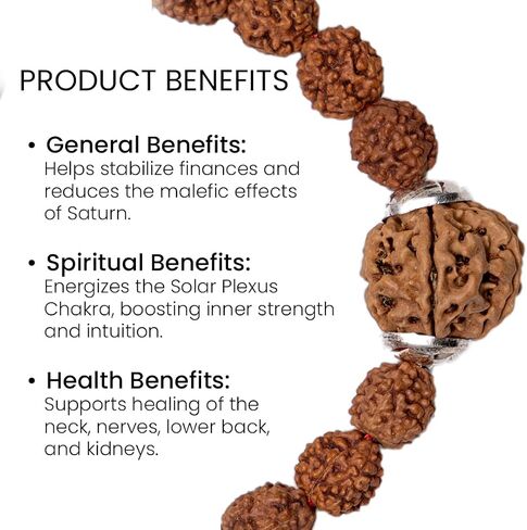 7 Mukhi Rudraksha Bracelet for Men and Women | Lakshmi Bracelet | Original Lab Certified Nepal Rudraksha Educating People About Rudraksha for Over 20 Years, M, Natural Product, No Gemstone in Saudi Arabia