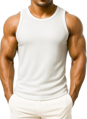 رجالي عالية خط العنق دبابة أعلى صالة رياضية تجريب بلا أكمام مزل صلبة صلبة القمصان الرياضية أعلى القمصان الرياضية in Kuwait