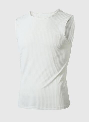 رجالي عالية خط العنق دبابة أعلى صالة رياضية تجريب بلا أكمام مزل صلبة صلبة القمصان الرياضية أعلى القمصان الرياضية in Kuwait