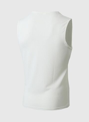 رجالي عالية خط العنق دبابة أعلى صالة رياضية تجريب بلا أكمام مزل صلبة صلبة القمصان الرياضية أعلى القمصان الرياضية in Kuwait