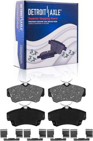 Detroit Axle - مجموعة الفرامل الأمامية لعام 2001-2010 Chrysler PT Cruiser Brakes Brakes Rotors 2002 2003 2004 2005 2007 2007 2009 2009 Ceramic Brake Pads in Kuwait